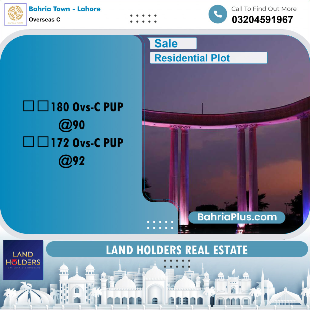 5 Marla Residential Plot for Sale in Overseas C - Bahria Town, Lahore - (BP-269946)