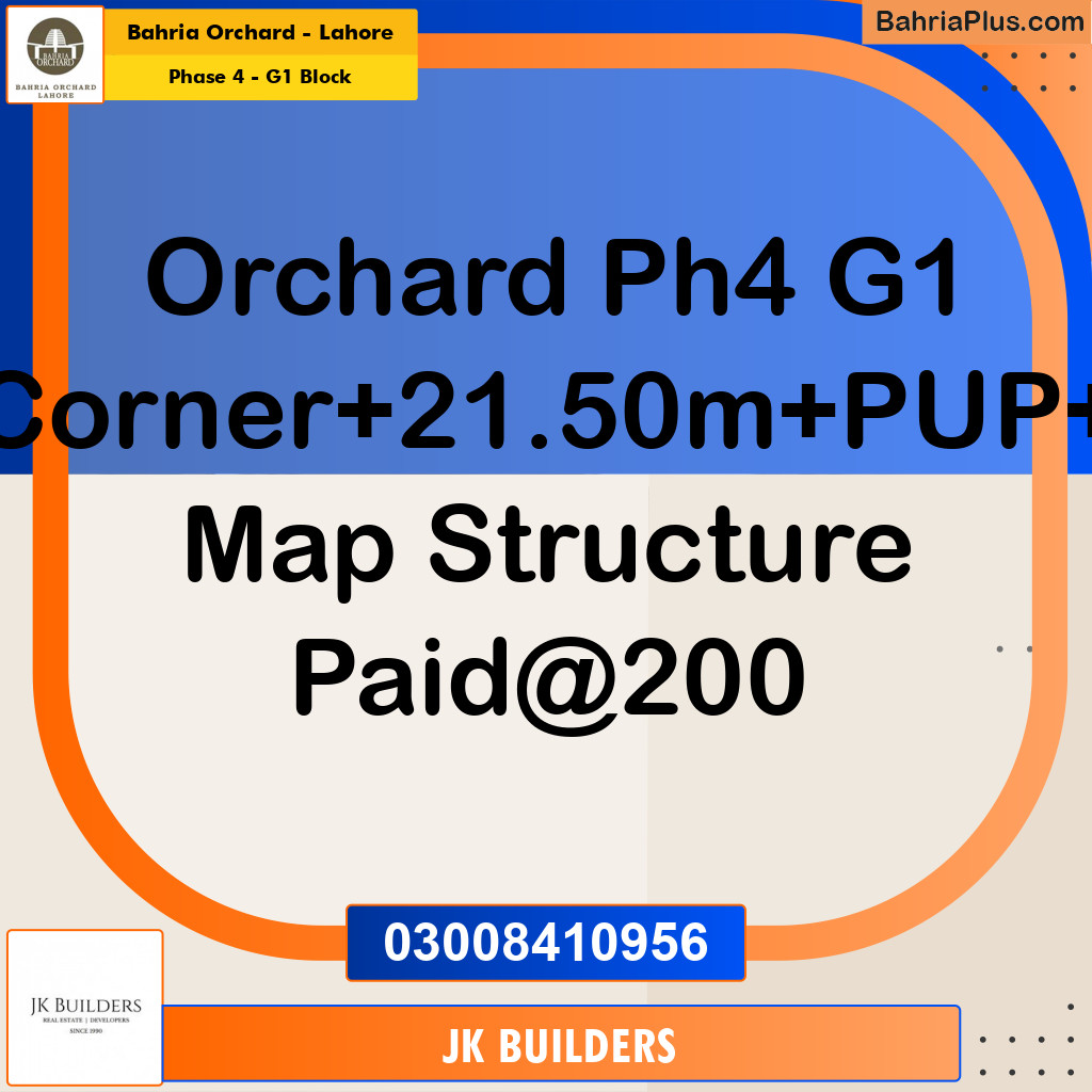 21.5 Marla Residential Plot for Sale in Phase 4 - G1 Block - Bahria Orchard, Lahore - (BP-270033)