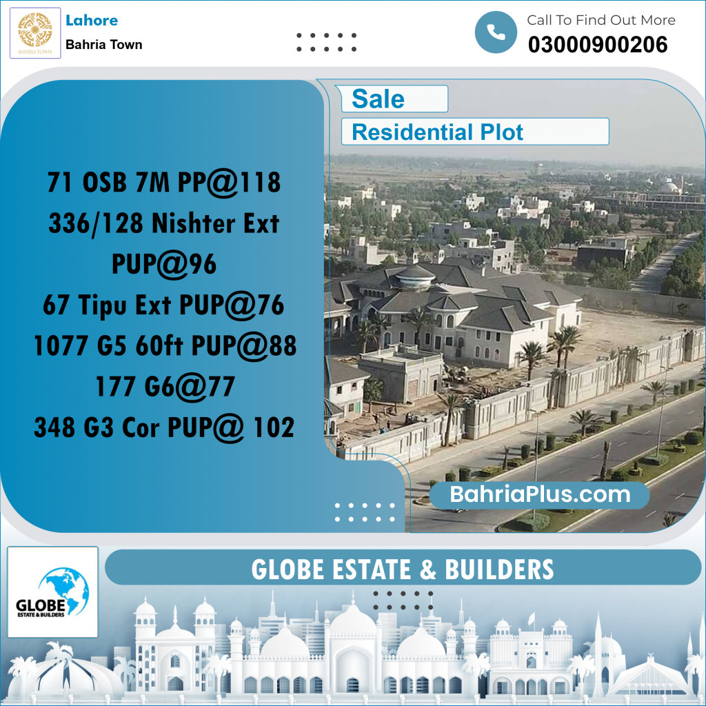 Residential Plot for Sale in Bahria Town, Lahore - (BP-270067)