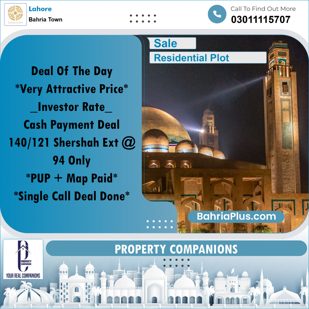 Residential Plot for Sale in Bahria Town, Lahore - (BP-270109)