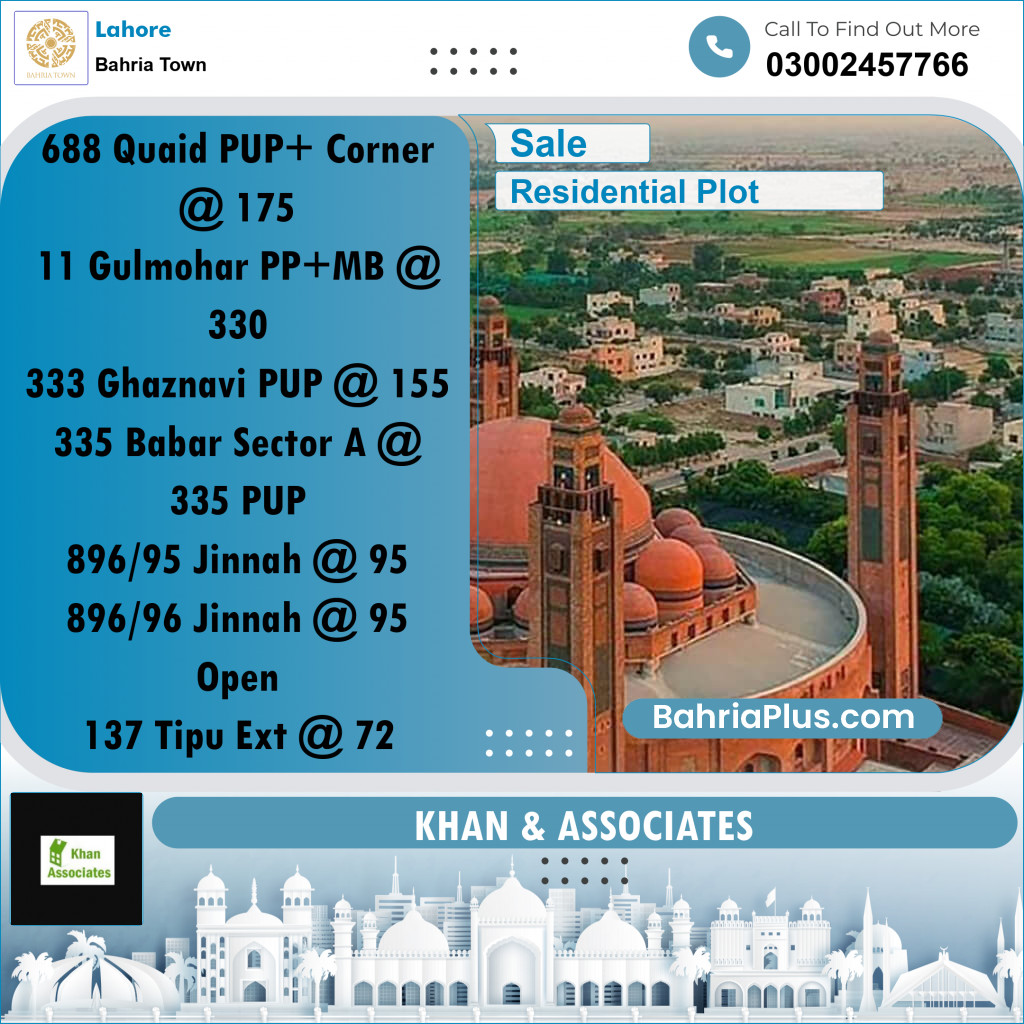 Residential Plot for Sale in Bahria Town, Lahore - (BP-270120)