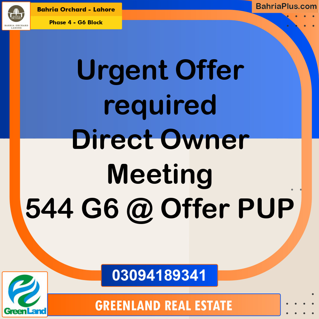 10 Marla Residential Plot for Sale in Phase 4 - G6 Block - Bahria Orchard, Lahore - (BP-270126)