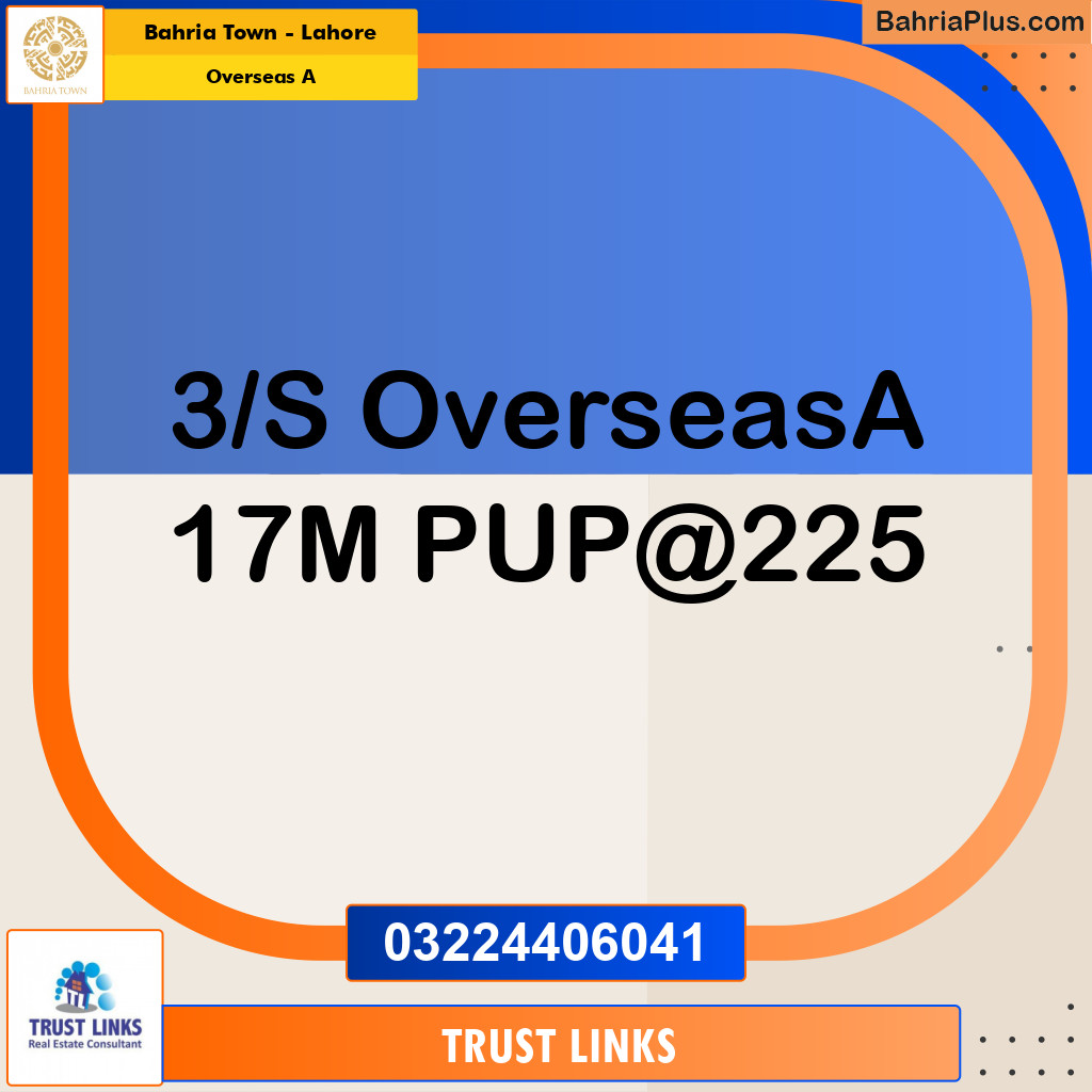 17 Marla Residential Plot for Sale in Overseas A -  Bahria Town, Lahore - (BP-270272)