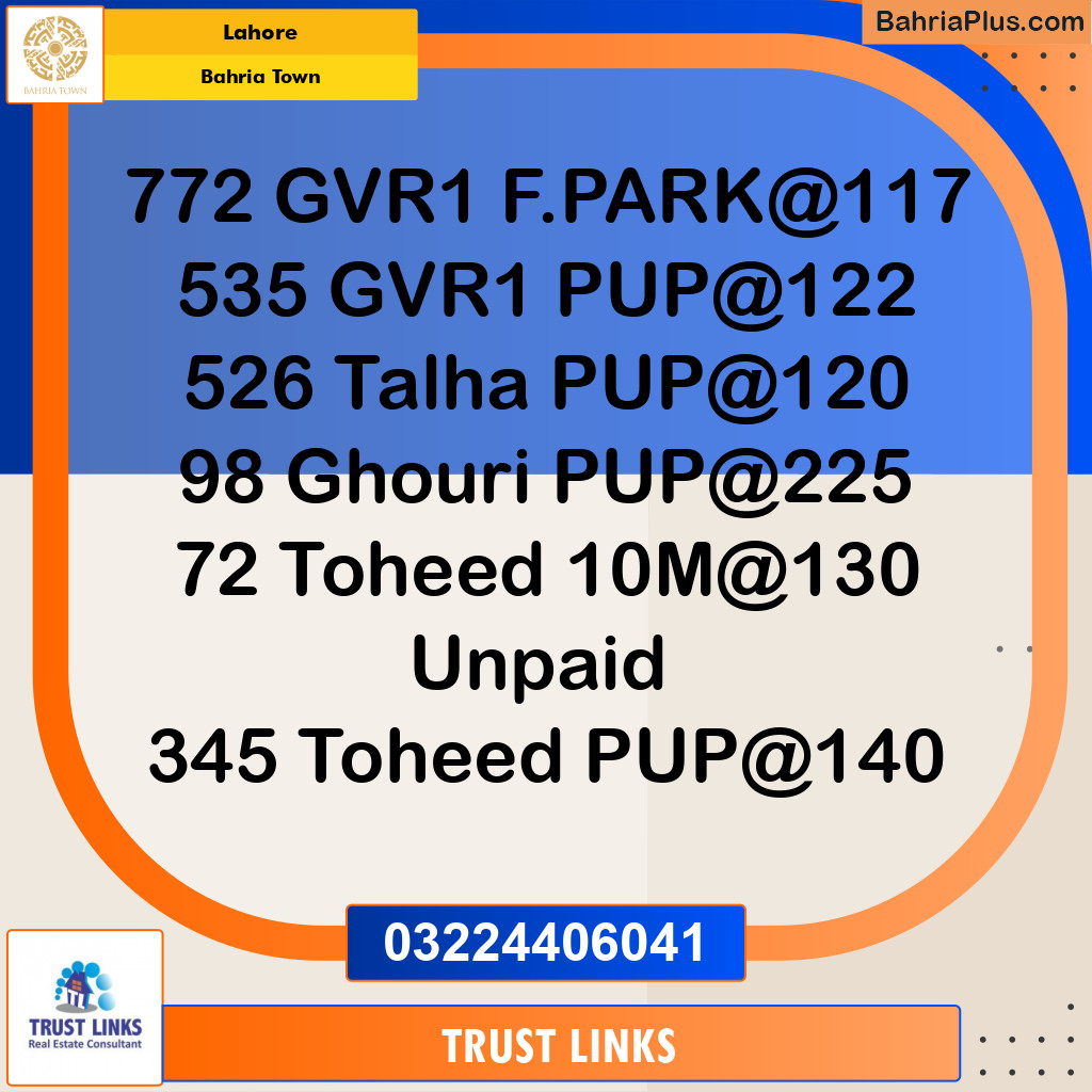 10 Marla Residential Plot for Sale in Bahria Town, Lahore - (BP-270274)