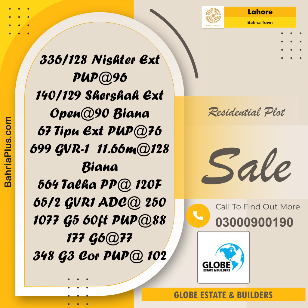 Residential Plot for Sale in Bahria Town, Lahore - (BP-270371)