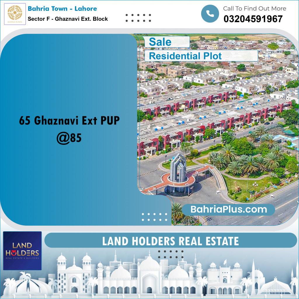 5 Marla Residential Plot for Sale in Sector F - Ghaznavi Ext. Block -  Bahria Town, Lahore - (BP-270419)