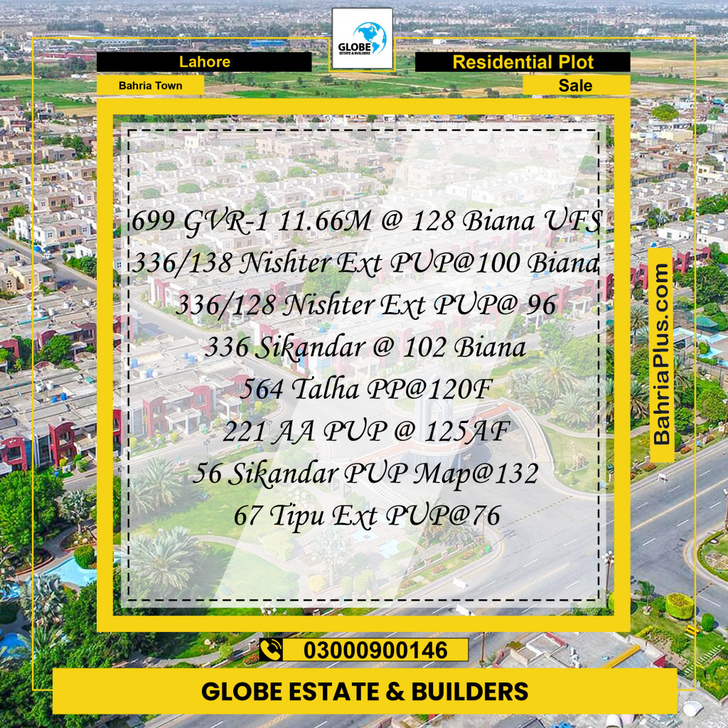 Residential Plot for Sale in Bahria Town, Lahore - (BP-270425)
