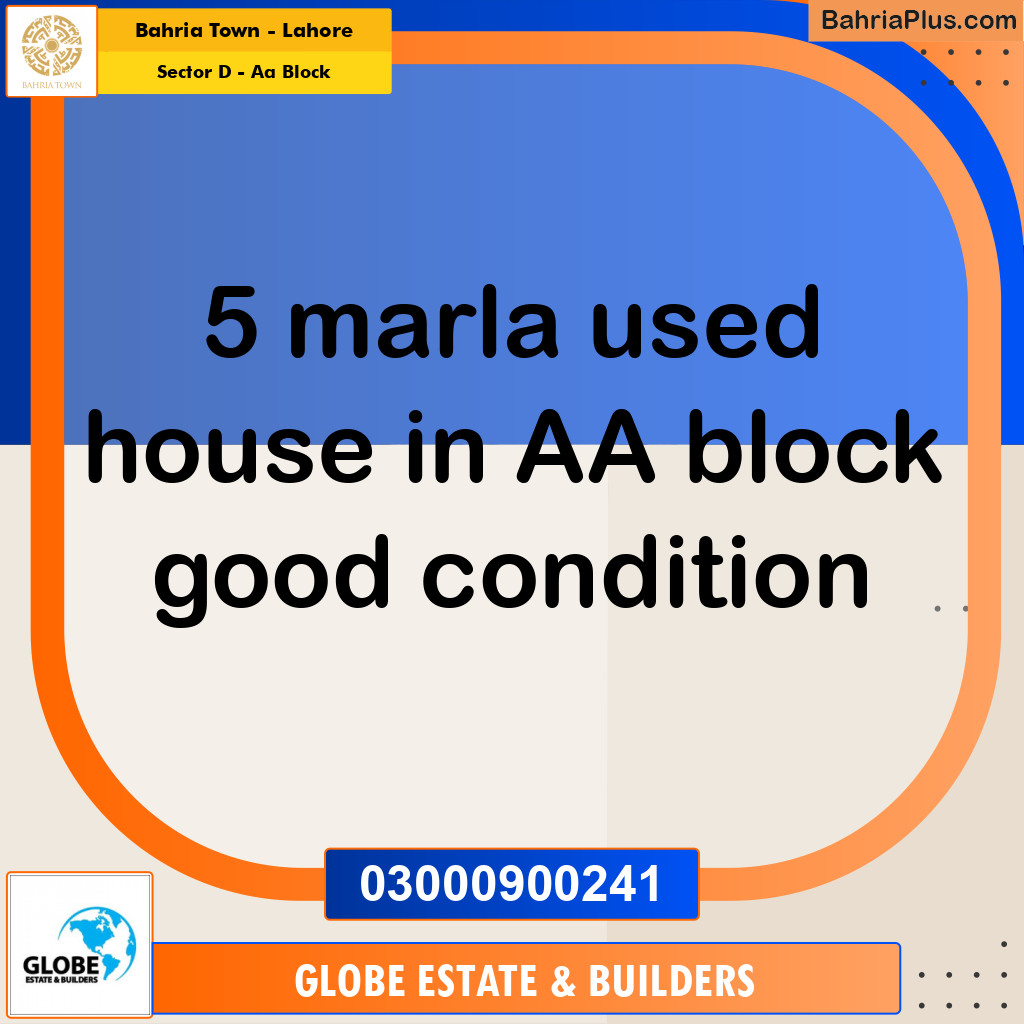 5 Marla Residential House for Sale in Sector D - AA Block -  Bahria Town, Lahore - (BP-270430)
