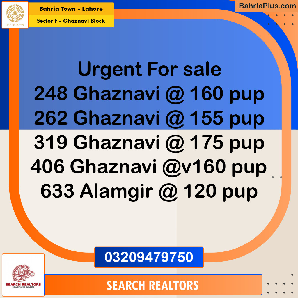 10 Marla Residential Plot for Sale in Sector F - Ghaznavi Block -  Bahria Town, Lahore - (BP-270437)
