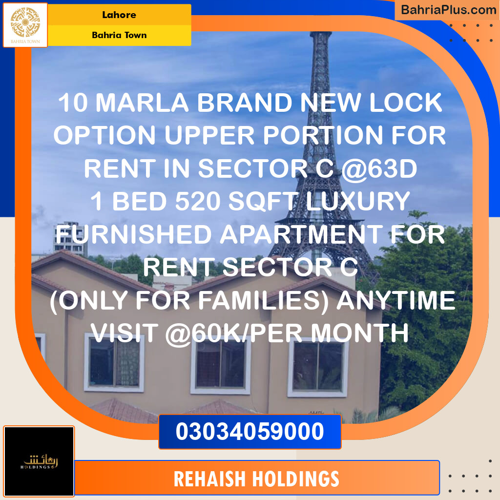 Residential House for Rent in Bahria Town, Lahore - (BP-270481)