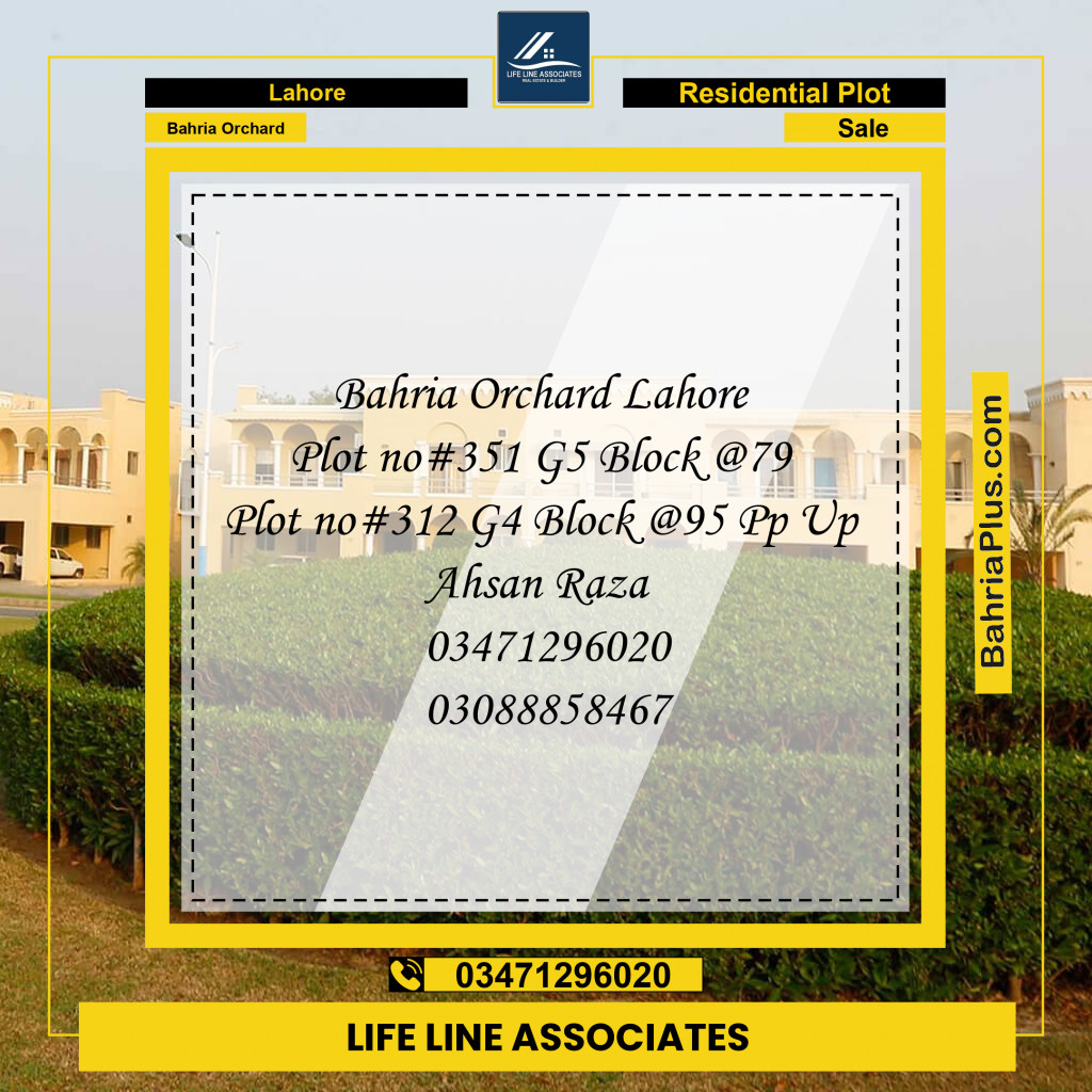 10 Marla Residential Plot for Sale in Bahria Orchard, Lahore - (BP-270493)