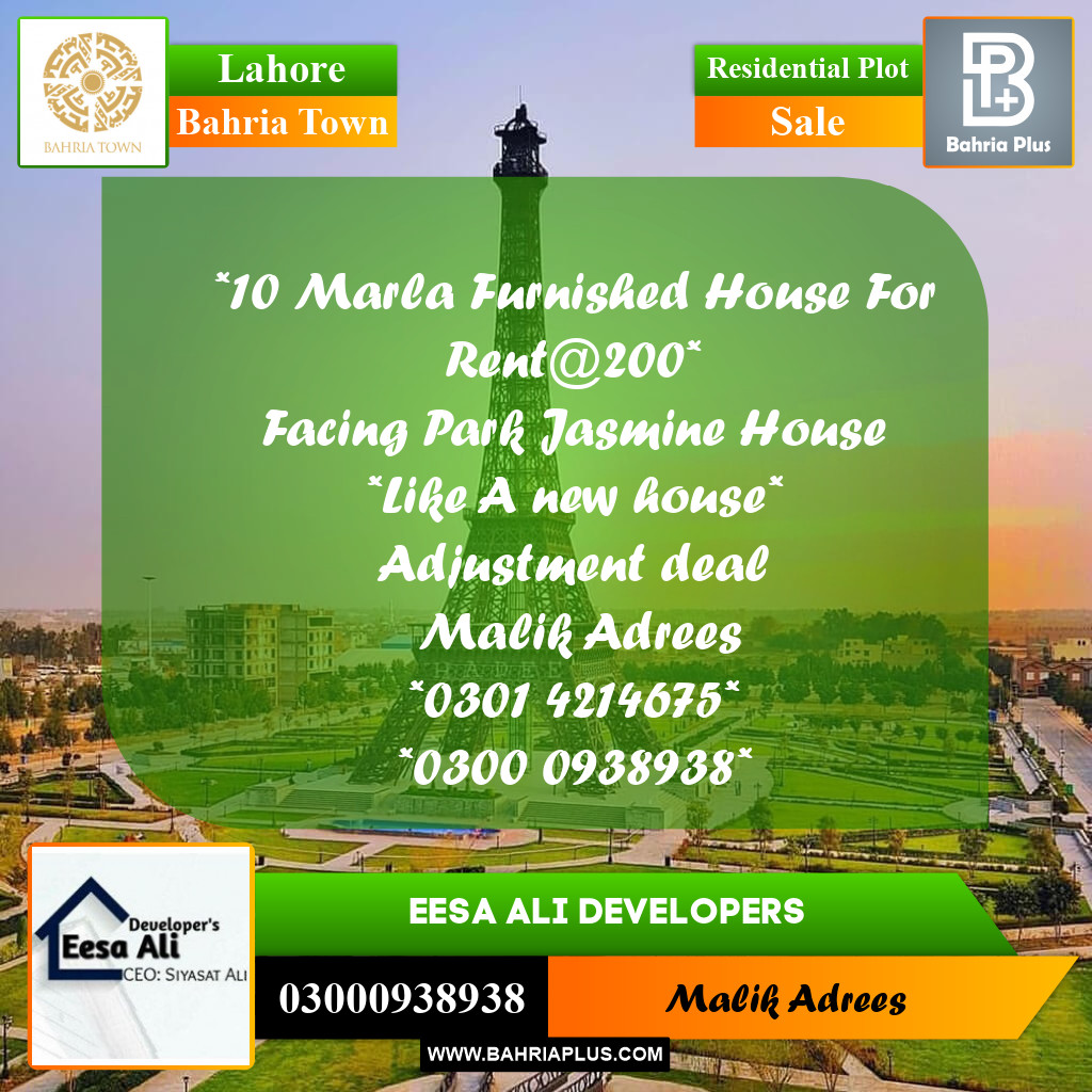 Residential Plot for Sale in Bahria Town, Lahore - (BP-270551)