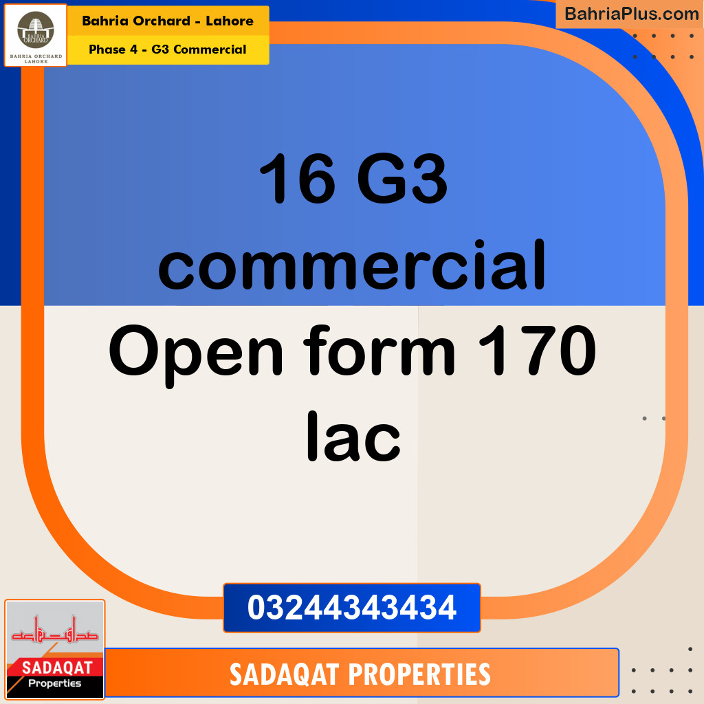 5 Marla Commercial Plot for Sale in Phase 4 - G3 Commercial -  Bahria Orchard, Lahore - (BP-270610)