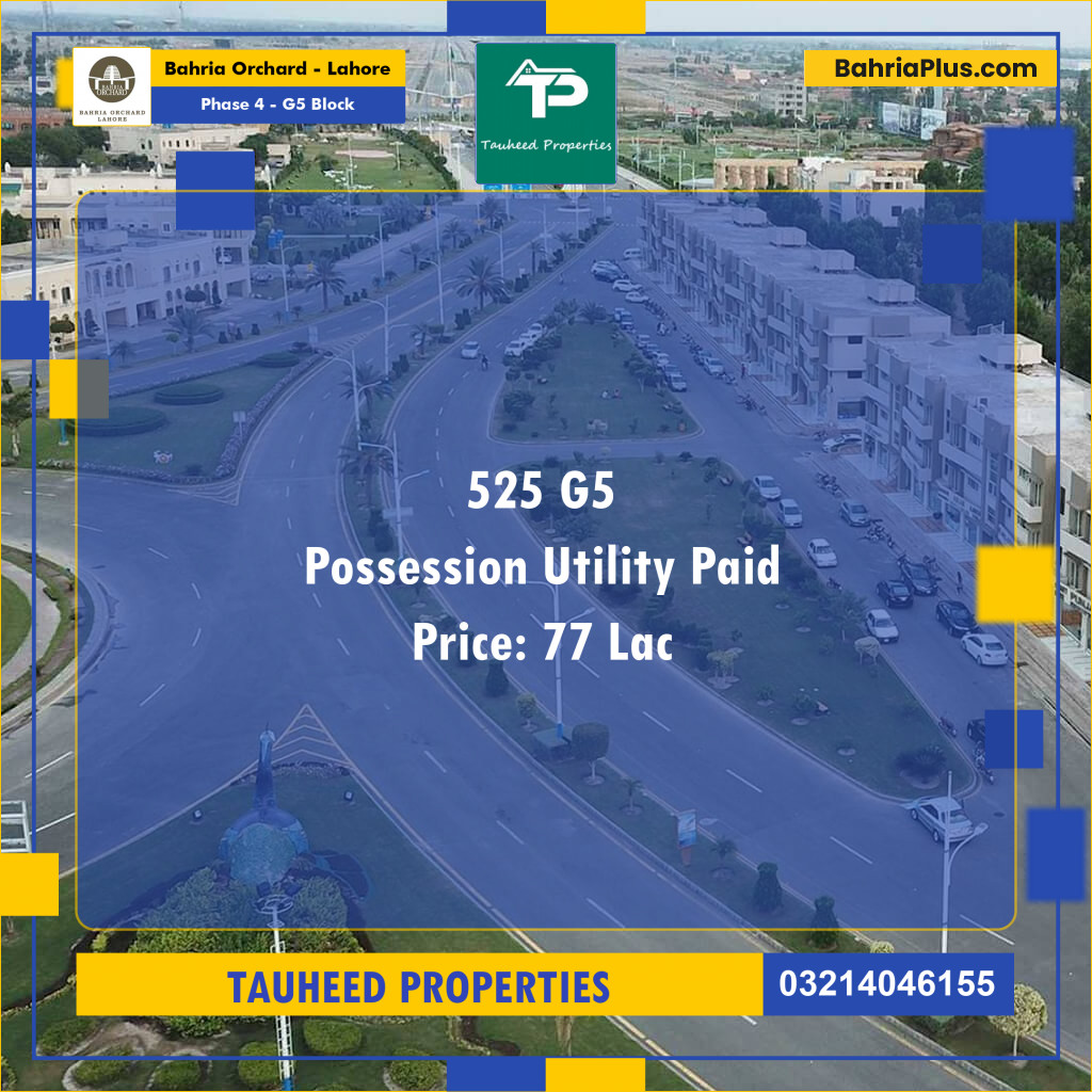 10 Marla Residential Plot for Sale in Phase 4 - G5 Block -  Bahria Orchard, Lahore - (BP-270651)