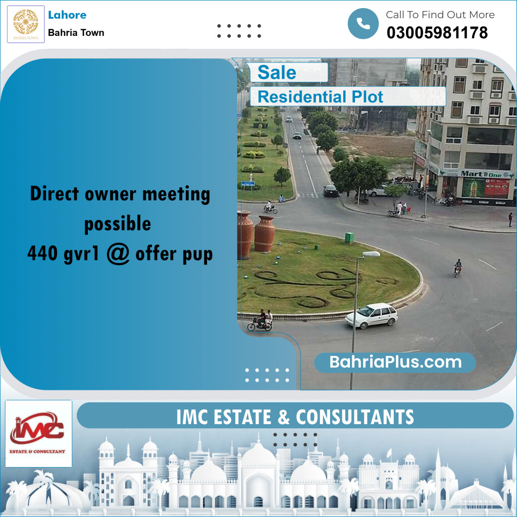 Residential Plot for Sale in Bahria Town, Lahore - (BP-270677)