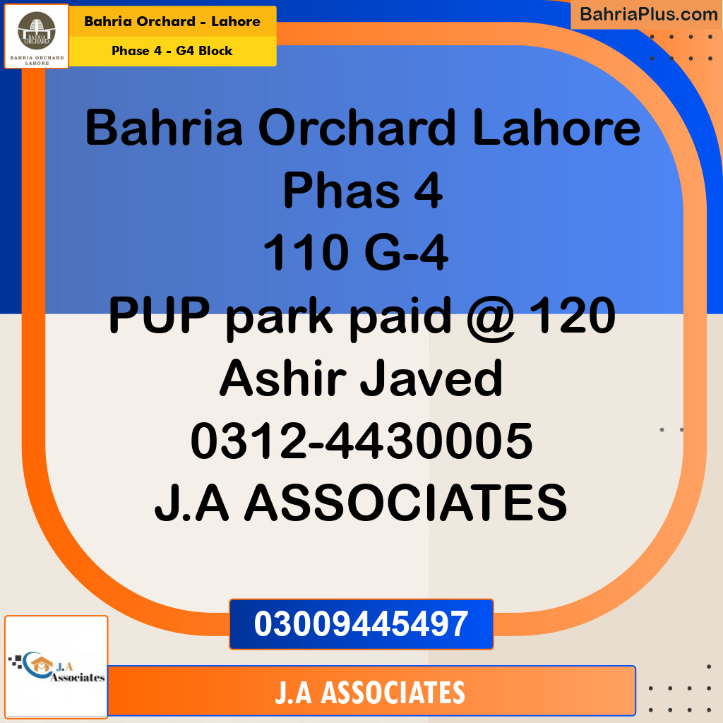 10 Marla Residential Plot for Sale in Phase 4 - G4 Block -  Bahria Orchard, Lahore - (BP-270693)