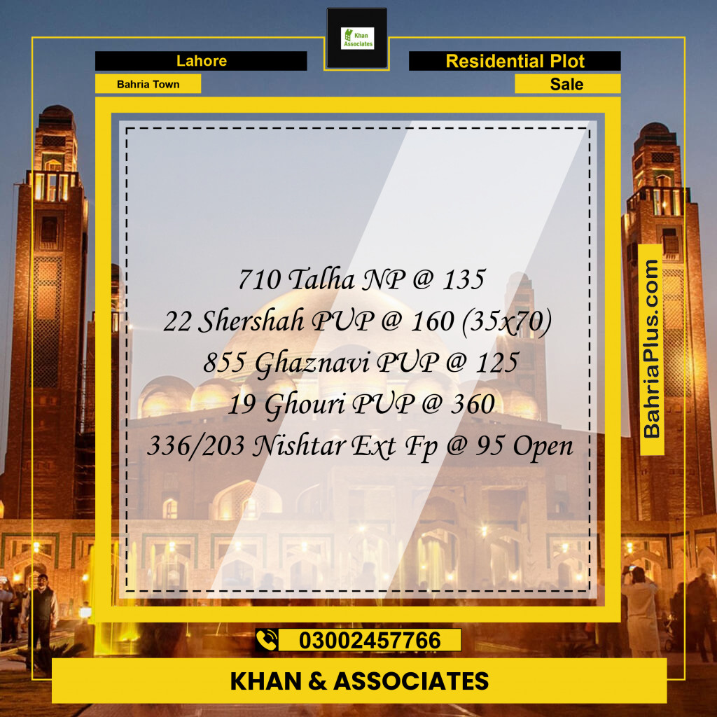 Residential Plot for Sale in Bahria Town, Lahore - (BP-270721)