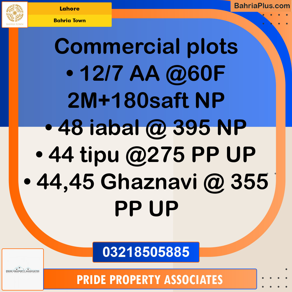 Residential Plot for Sale in Bahria Town, Lahore - (BP-270771)