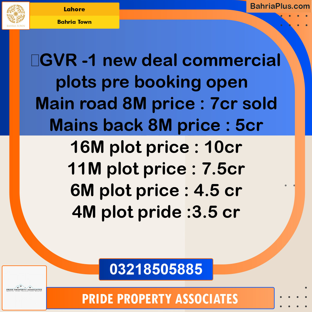 Residential Plot for Sale in Bahria Town, Lahore - (BP-270775)