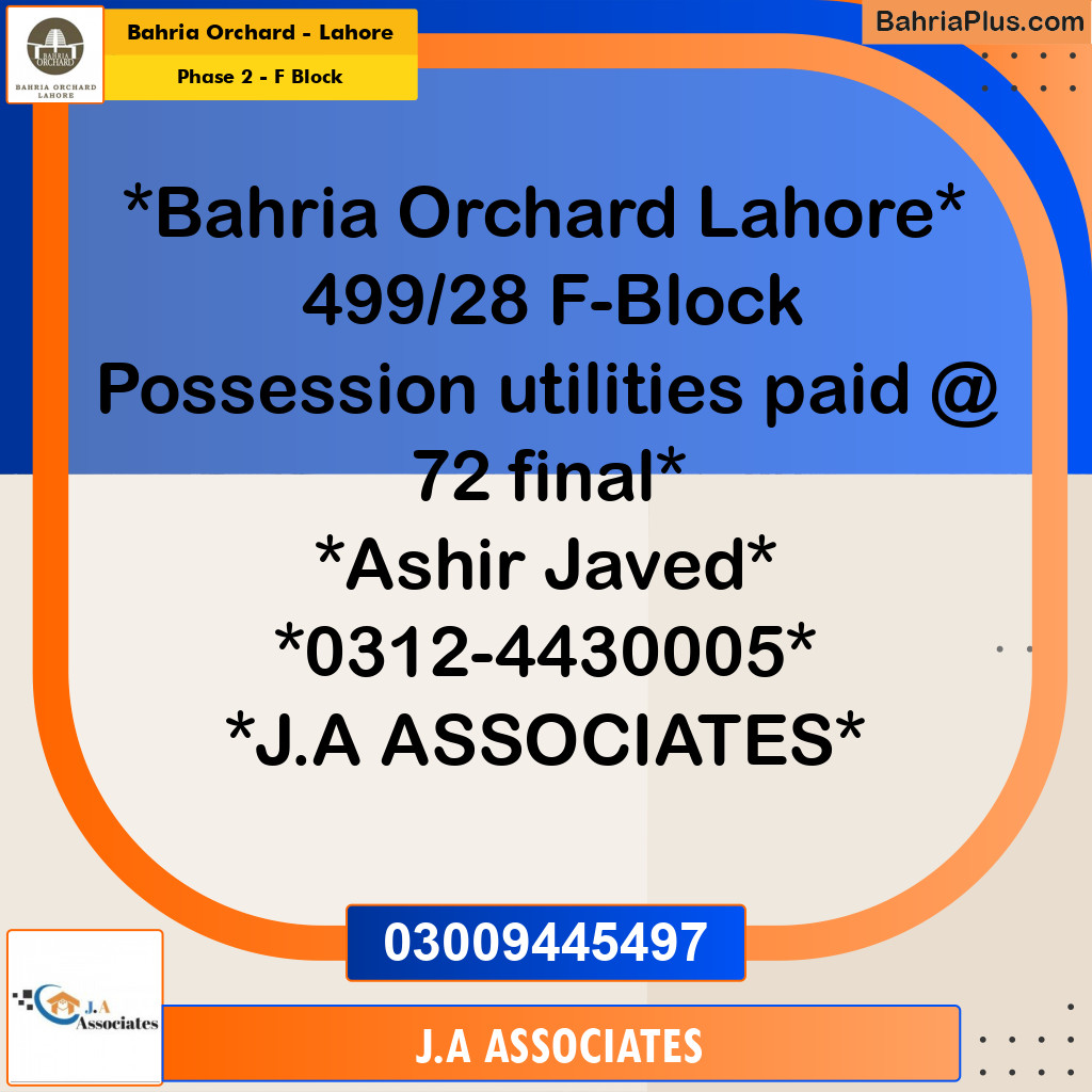 8 Marla Residential Plot for Sale in Phase 2 - F Block -  Bahria Orchard, Lahore - (BP-270794)