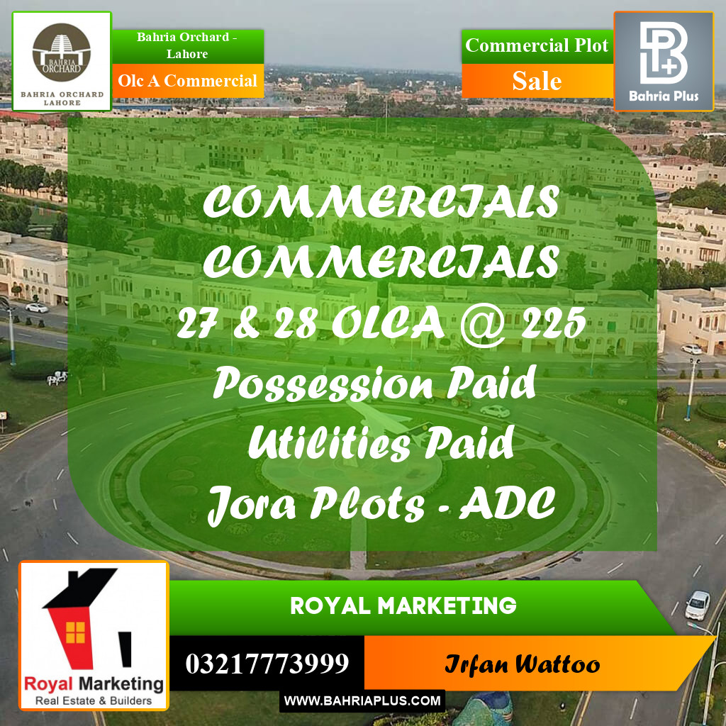 5 Marla Commercial Plot for Sale in OLC A Commercial -  Bahria Orchard, Lahore - (BP-270829)