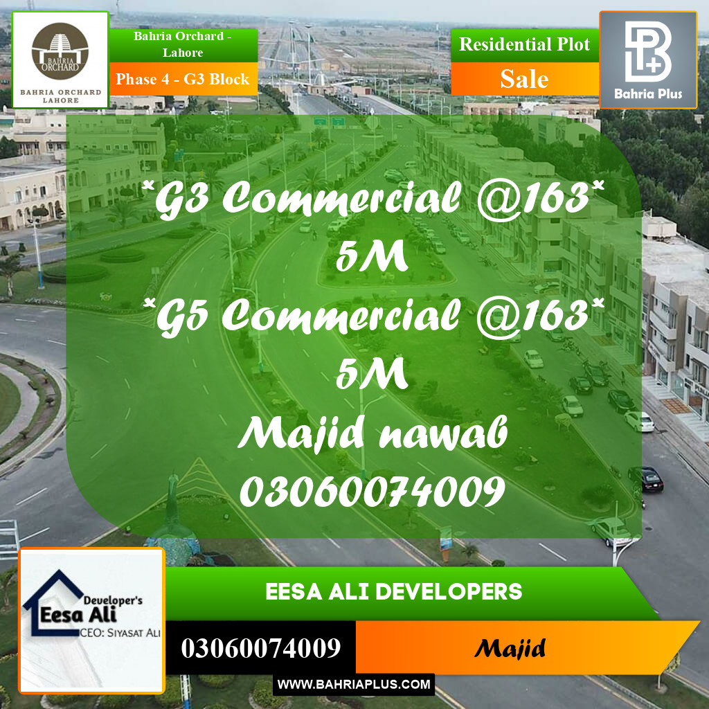 Residential Plot for Sale in Phase 4 - G3 Block -  Bahria Orchard, Lahore - (BP-270865)
