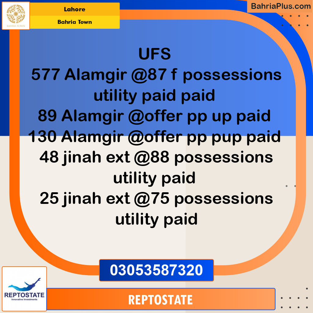 Residential Plot for Sale in Bahria Town, Lahore - (BP-270909)