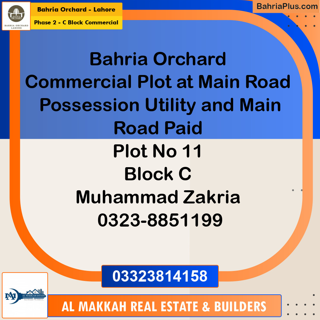 5 Marla Commercial Plot for Sale in Phase 2 - C Block Commercial -  Bahria Orchard, Lahore - (BP-271048)