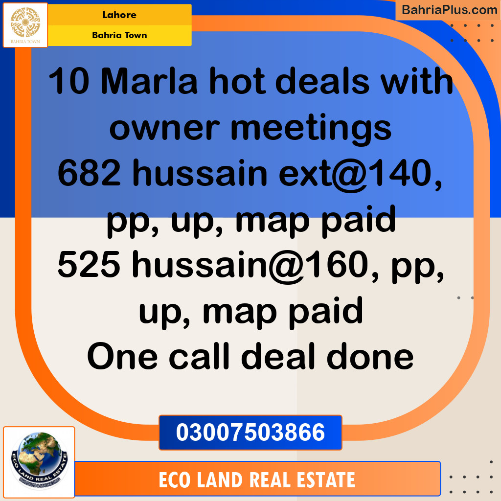 Residential Plot for Sale in Bahria Town, Lahore - (BP-271071)