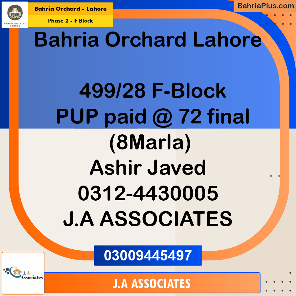 8 Marla Residential Plot for Sale in Phase 2 - F Block -  Bahria Orchard, Lahore - (BP-271144)