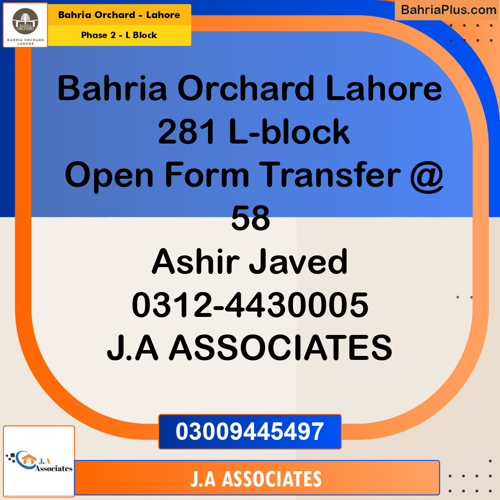 5 Marla Residential Plot for Sale in Phase 2 - L Block -  Bahria Orchard, Lahore - (BP-271147)