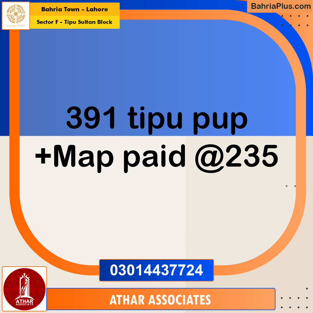 1 Kanal Residential Plot for Sale in Sector F - Tipu Sultan Block -  Bahria Town, Lahore - (BP-271192)