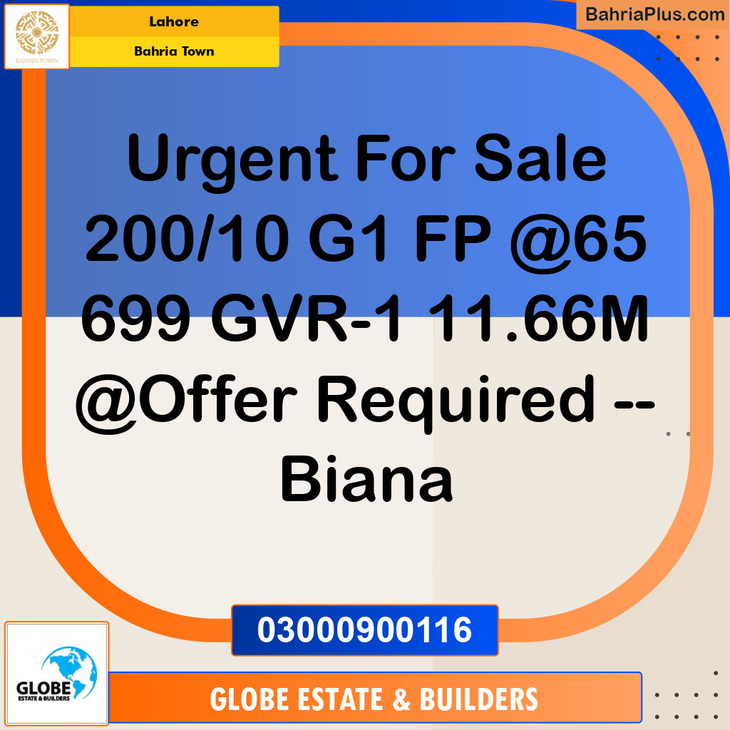 Residential Plot for Sale in Bahria Town, Lahore - (BP-271206)