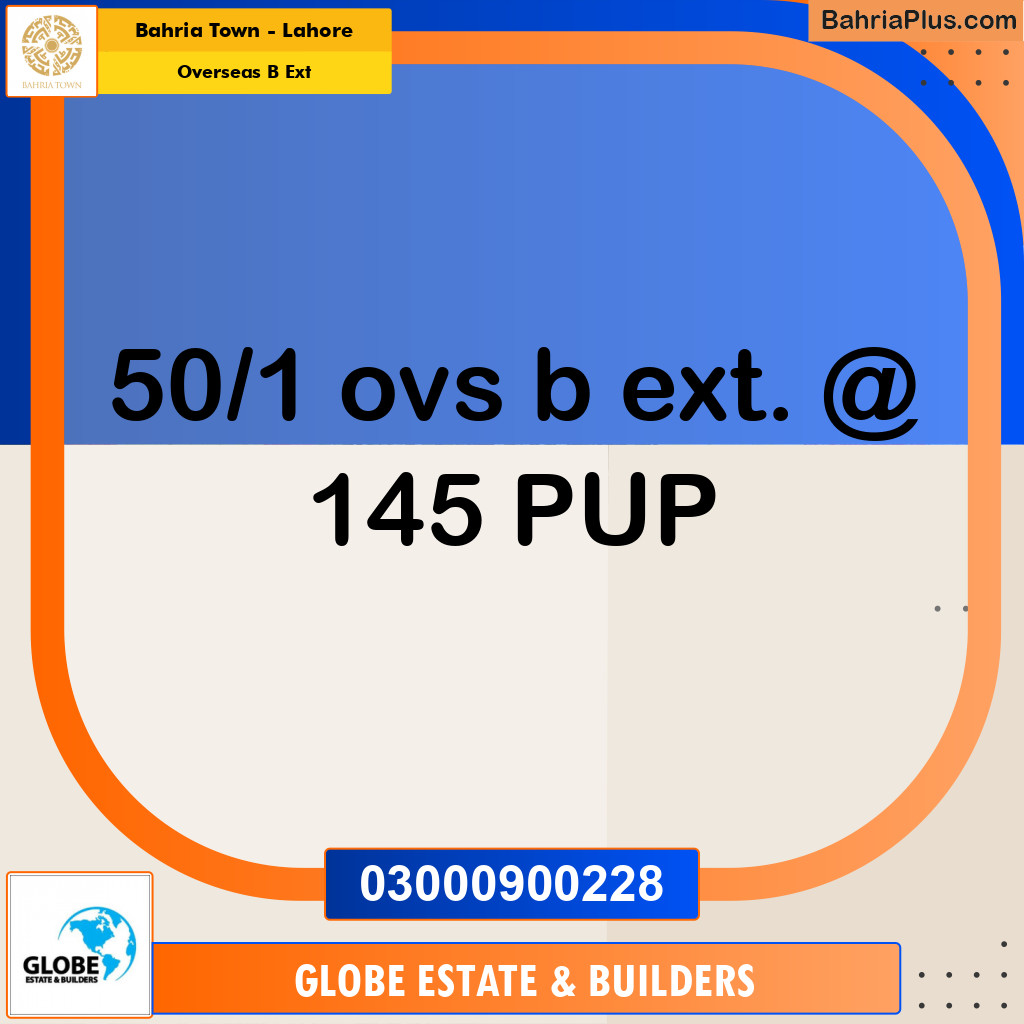 10 Marla Residential Plot for Sale in Overseas B Ext -  Bahria Town, Lahore - (BP-271247)