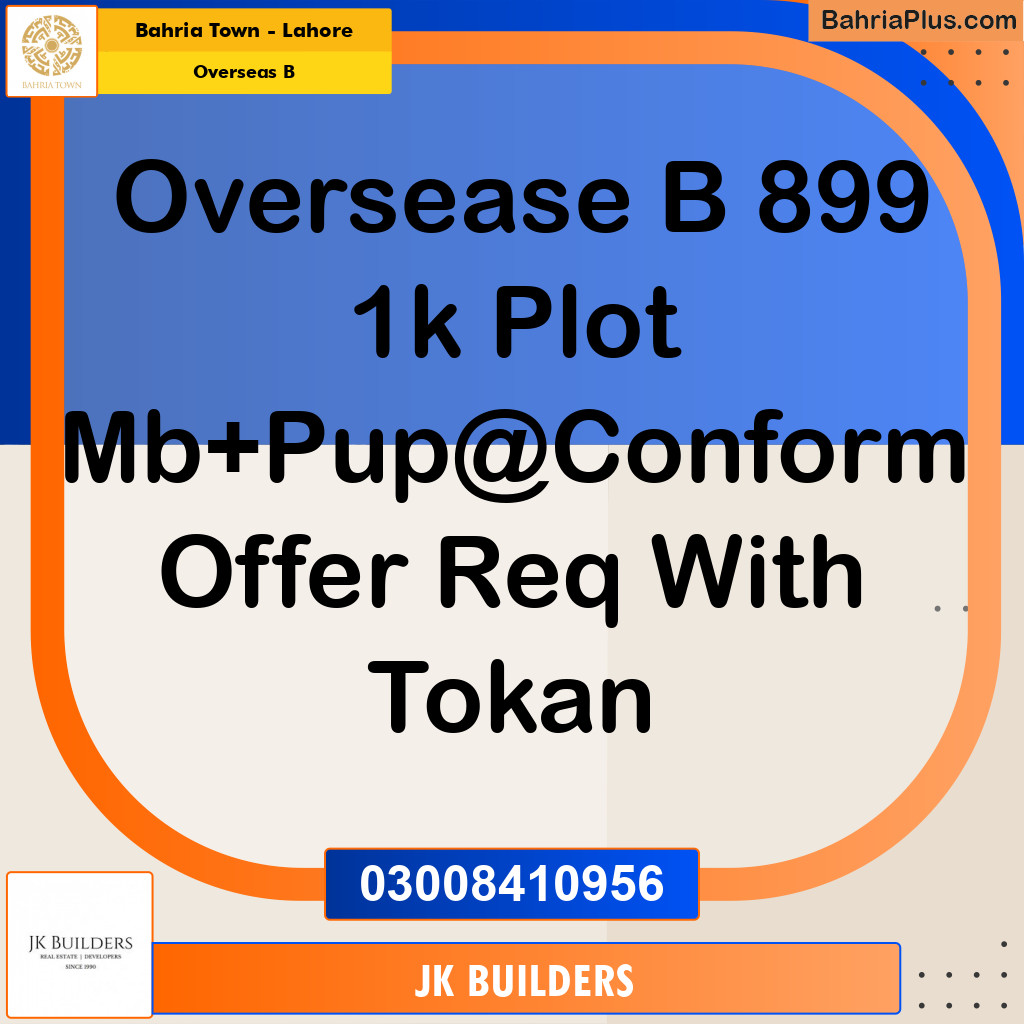 1 Kanal Residential Plot for Sale in Overseas B -  Bahria Town, Lahore - (BP-271268)