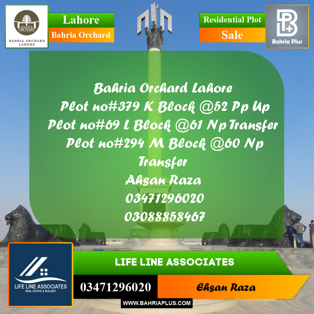 5 Marla Residential Plot for Sale in Bahria Orchard, Lahore - (BP-271401)