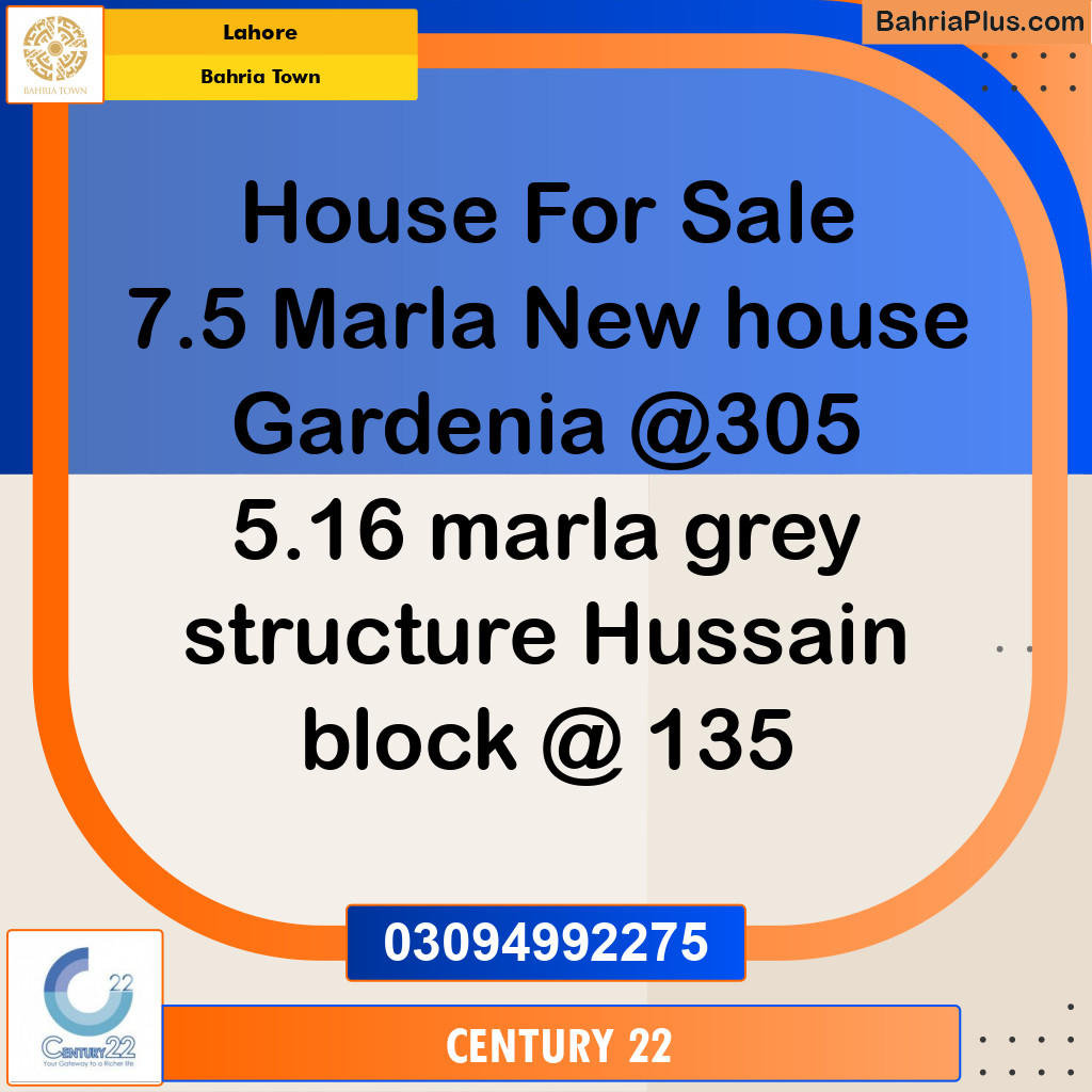 7 Marla Residential House for Sale in Bahria Town, Lahore - (BP-271436)