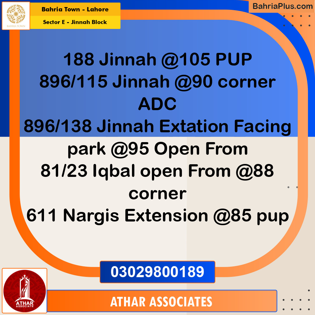 5 Marla Residential Plot for Sale in Sector E - Jinnah Block -  Bahria Town, Lahore - (BP-271454)
