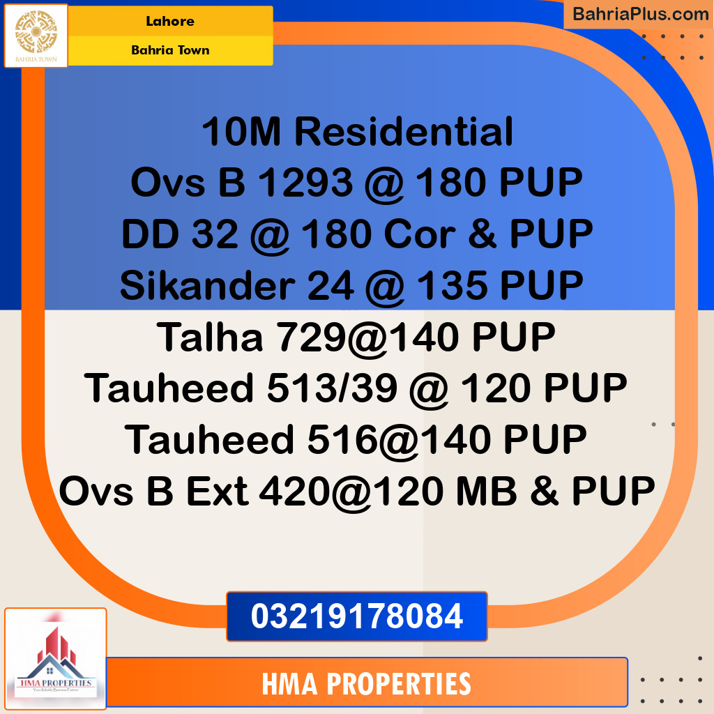 Residential Plot for Sale in Bahria Town, Lahore - (BP-271463)