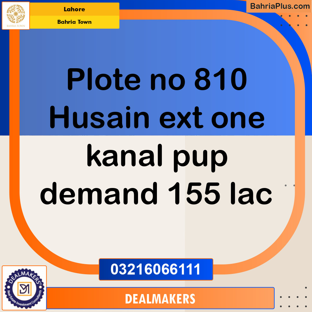 Residential Plot for Sale in Bahria Town, Lahore - (BP-271468)