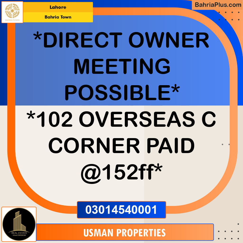 Residential Plot for Sale in Bahria Town, Lahore - (BP-271474)