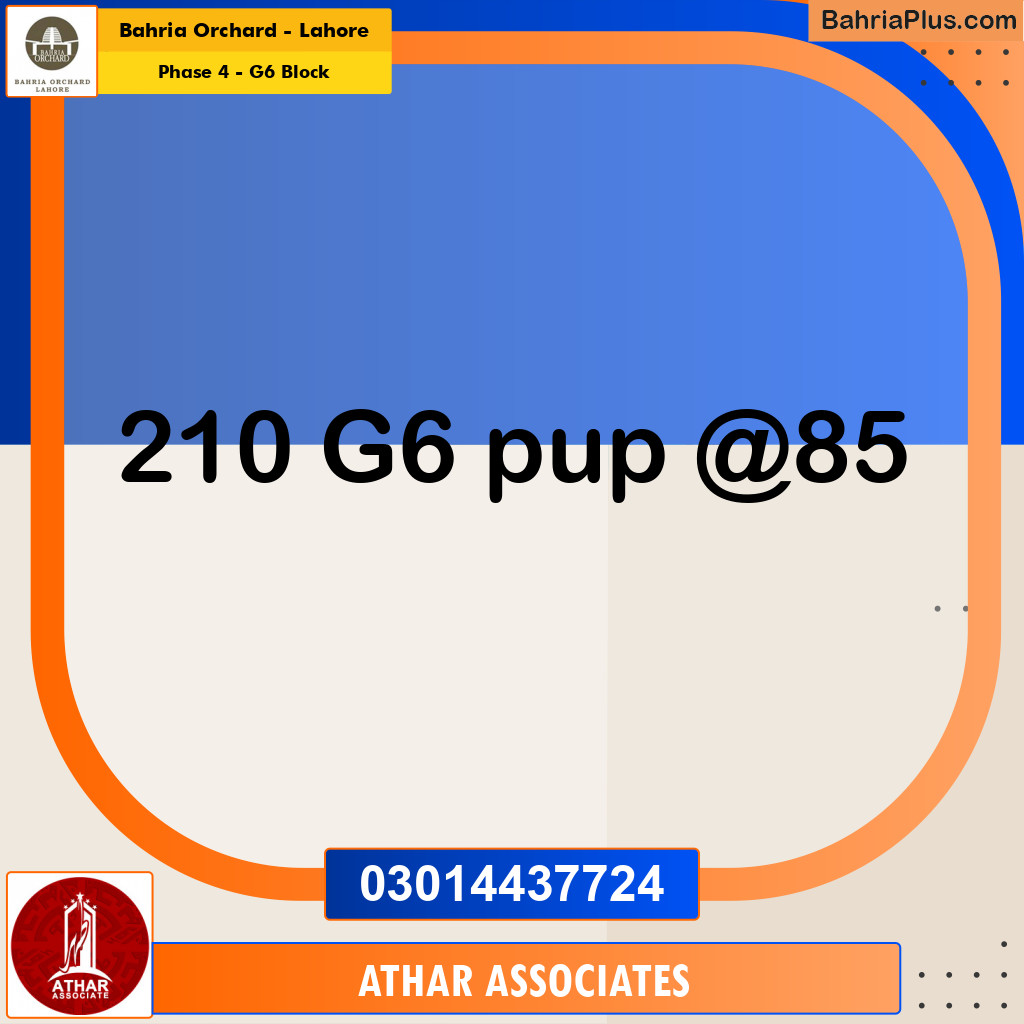 10 Marla Residential Plot for Sale in Phase 4 - G6 Block -  Bahria Orchard, Lahore - (BP-271552)