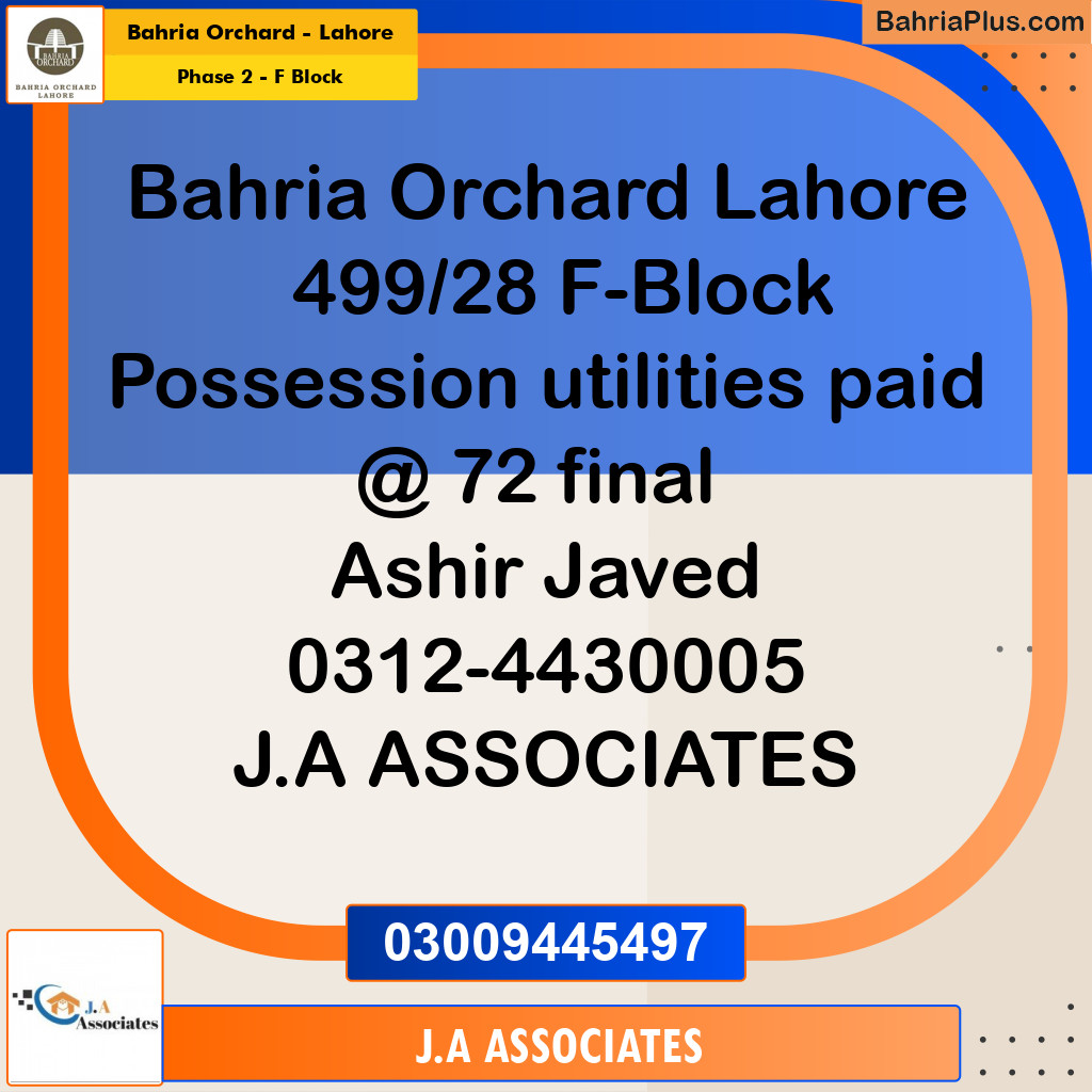 8 Marla Residential Plot for Sale in Phase 2 - F Block -  Bahria Orchard, Lahore - (BP-271569)
