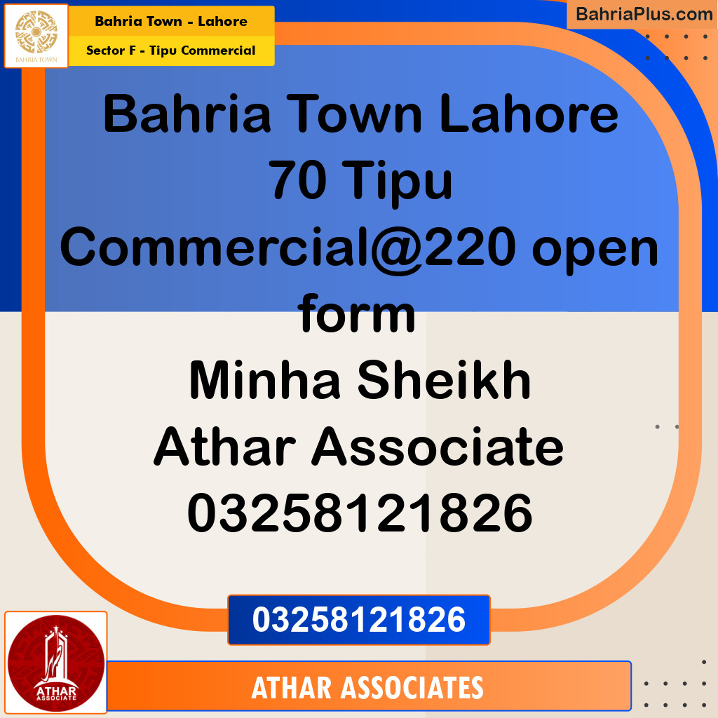 5 Marla Commercial Plot for Sale in Sector F - Tipu Commercial -  Bahria Town, Lahore - (BP-271594)