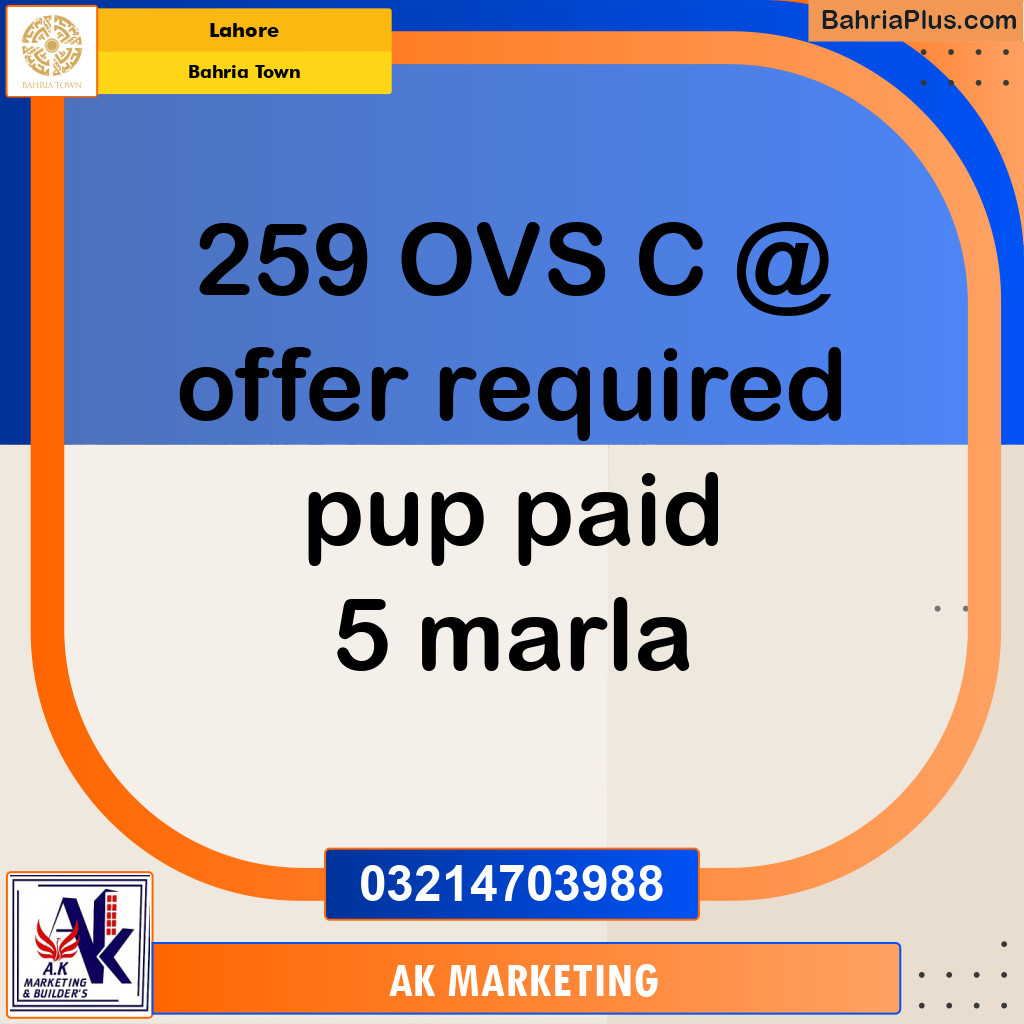 Residential Plot for Sale in Bahria Town, Lahore - (BP-271748)