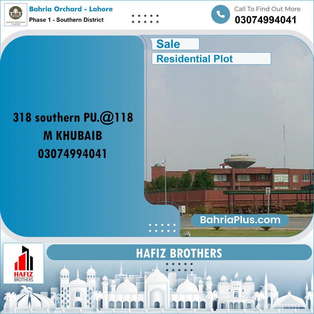 10 Marla Residential Plot for Sale in Phase 1 - Southern District -  Bahria Orchard, Lahore - (BP-271823)