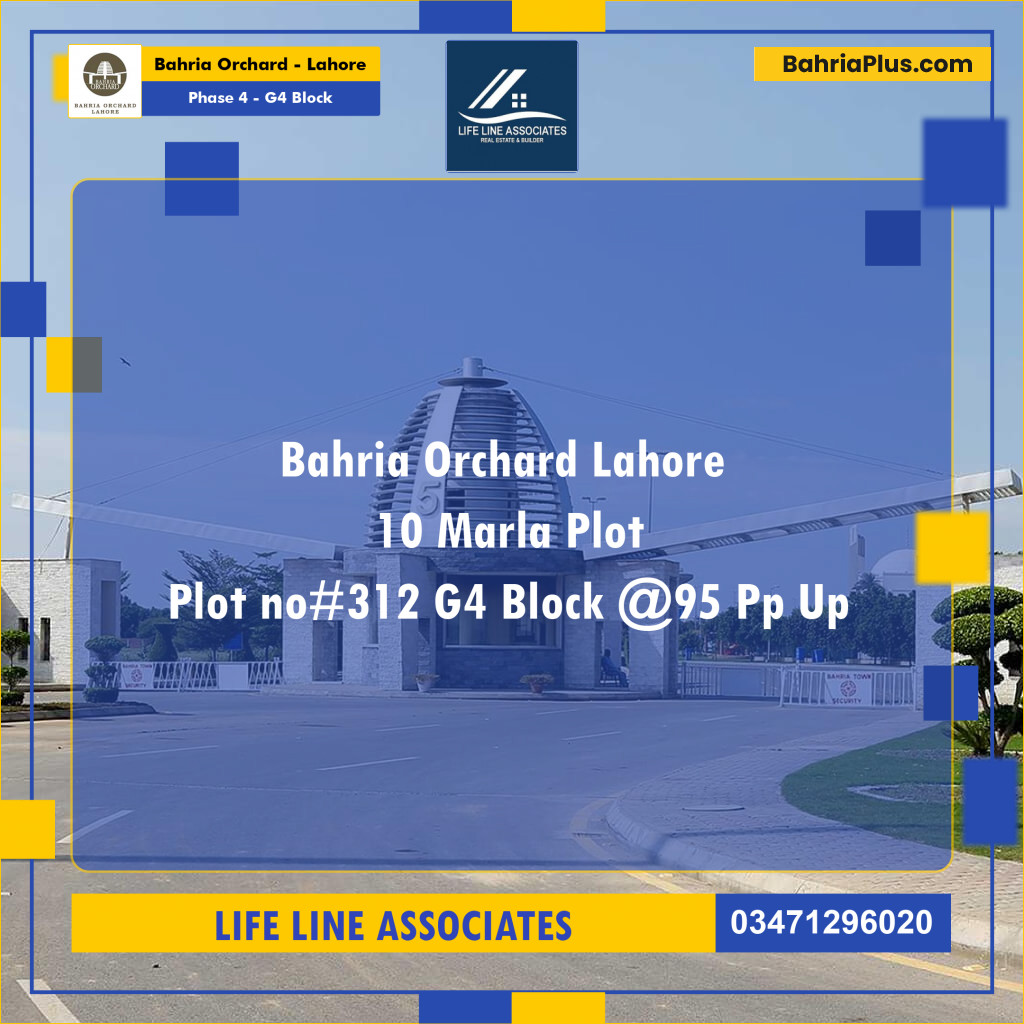 10 Marla Residential Plot for Sale in Phase 4 - G4 Block -  Bahria Orchard, Lahore - (BP-271830)