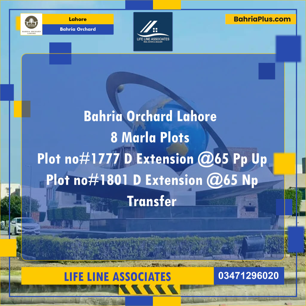 8 Marla Residential Plot for Sale in Bahria Orchard, Lahore - (BP-271836)