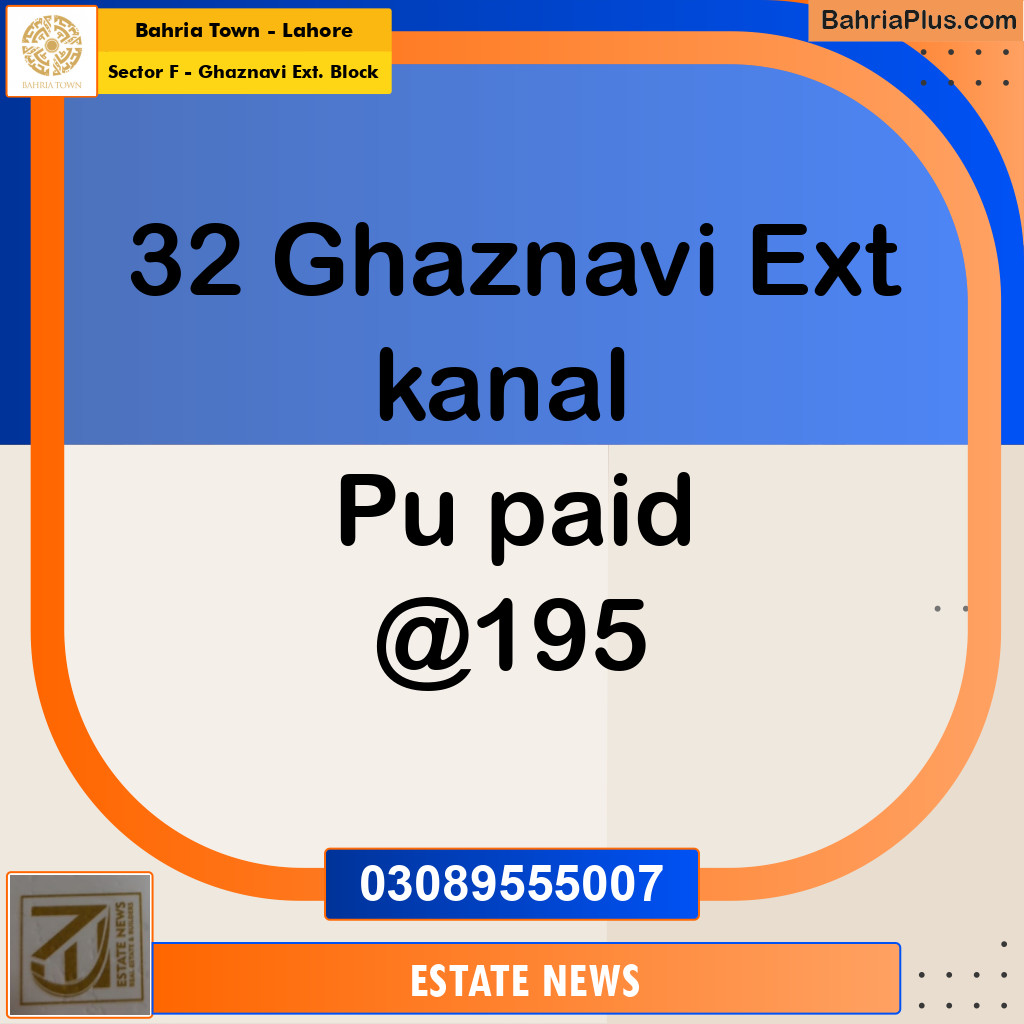 Residential Plot for Sale in Sector F - Ghaznavi Ext. Block -  Bahria Town, Lahore - (BP-271846)