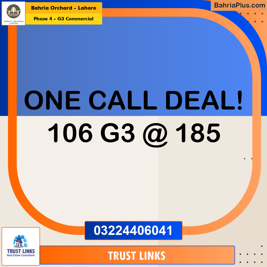 5 Marla Commercial Plot for Sale in Phase 4 - G3 Commercial -  Bahria Orchard, Lahore - (BP-271931)